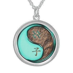Aquarius & Earth Rat Sterling Silver Necklace