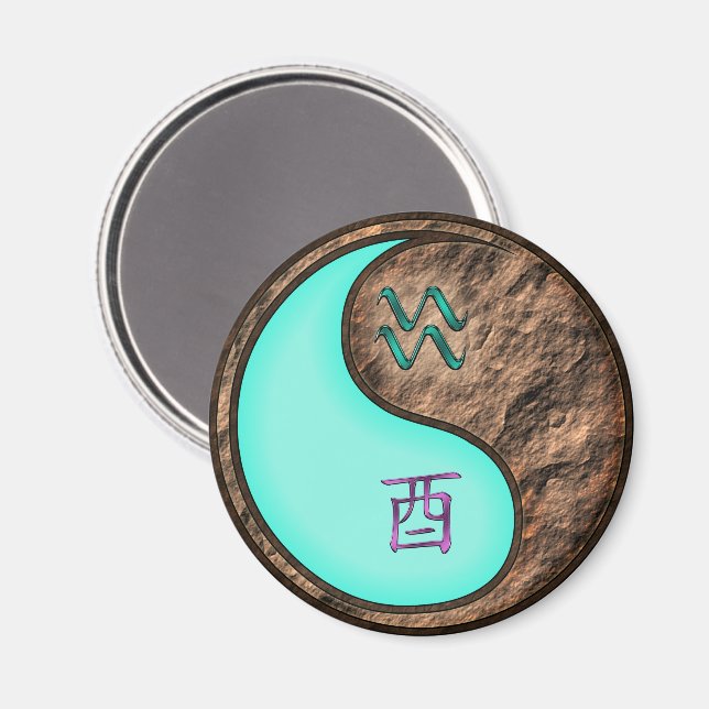 Aquarius & Earth Rooster Magnet (Front/Back)