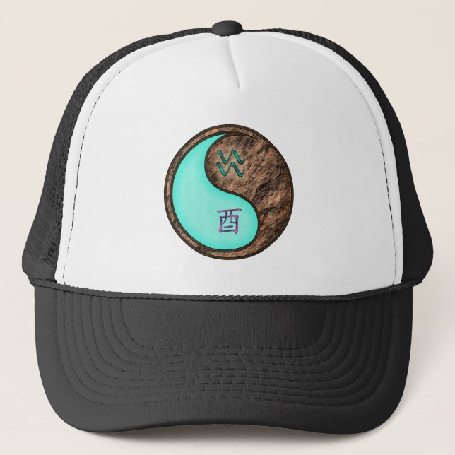 Aquarius & Earth Rooster Trucker Hat (Front)