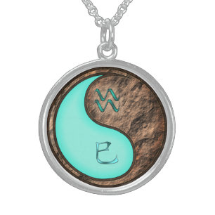 Aquarius & Earth Snake Sterling Silver Necklace
