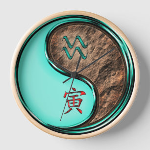 Aquarius & Earth Tiger Clock