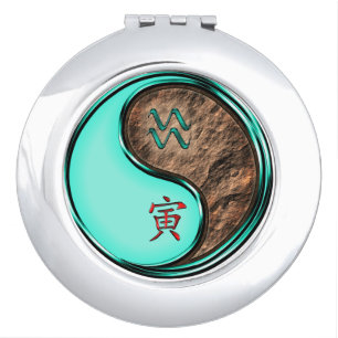 Aquarius & Earth Tiger Compact Mirror