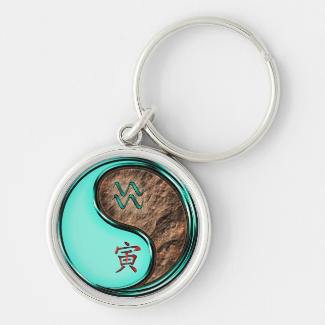 Aquarius & Earth Tiger Keychain (Front)