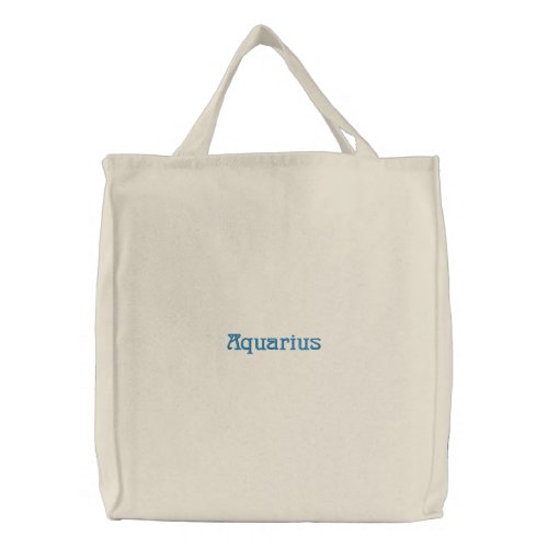 AQUARIUS EMBROIDERED TOTE BAG