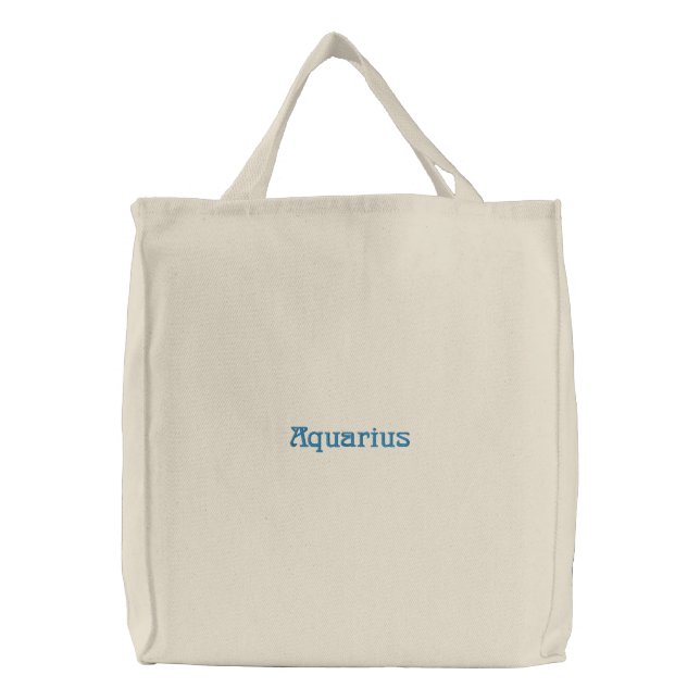 AQUARIUS EMBROIDERED TOTE BAG (Front)