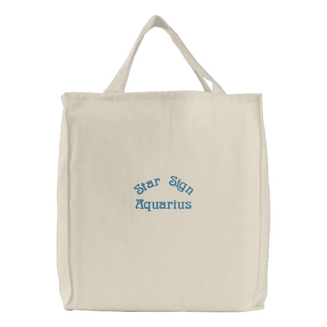 AQUARIUS EMBROIDERED TOTE BAG (Front)