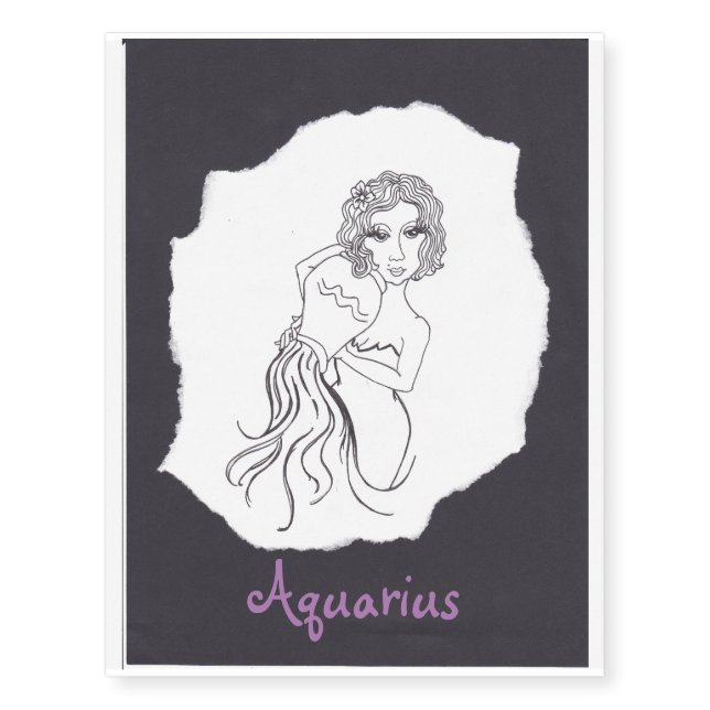 "Aquarius" fantasy art by cfw Temporary Tattoos (Front)