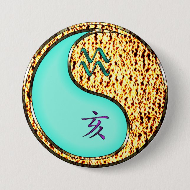 Aquarius & Fire Boar Button (Front)