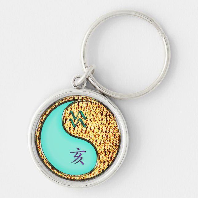Aquarius & Fire Boar Keychain (Front)