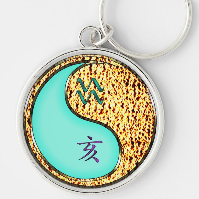 Aquarius & Fire Boar Keychain (Front)
