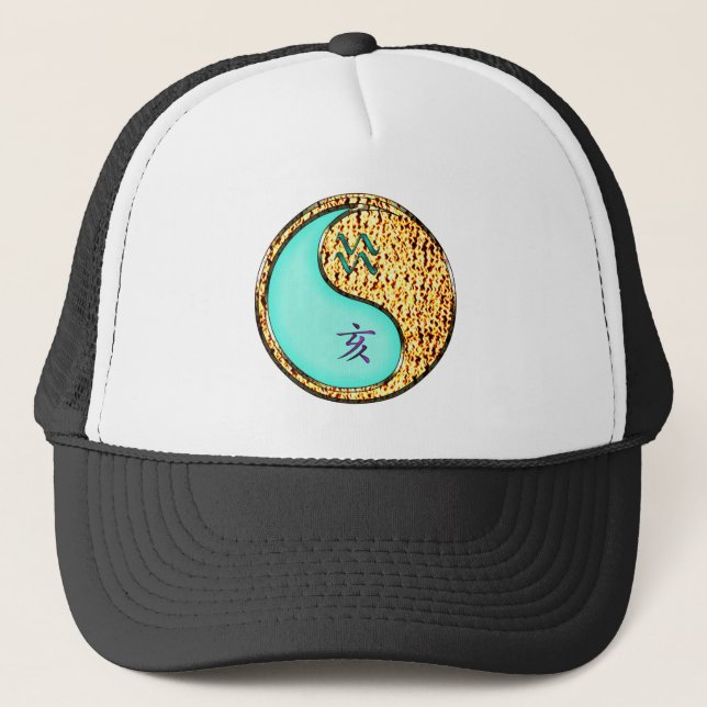 Aquarius & Fire Boar Keychain Trucker Hat (Front)