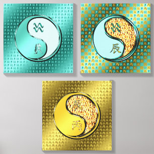 Aquarius & Fire Dragon Canvas Photo Tile