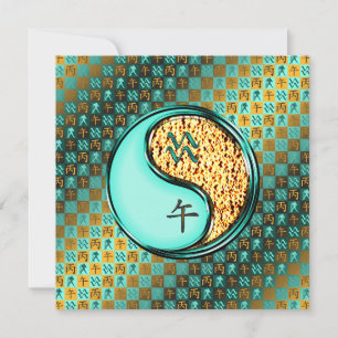 Aquarius & Fire Horse Card