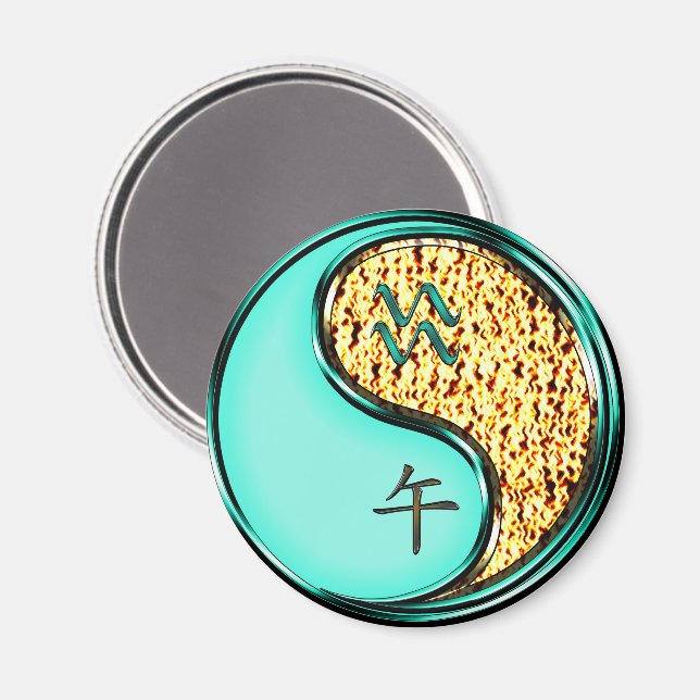 Aquarius & Fire Horse Magnet (Front/Back)