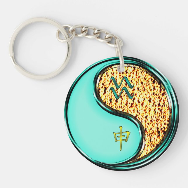 Aquarius & Fire Monkey Keychain (Front)