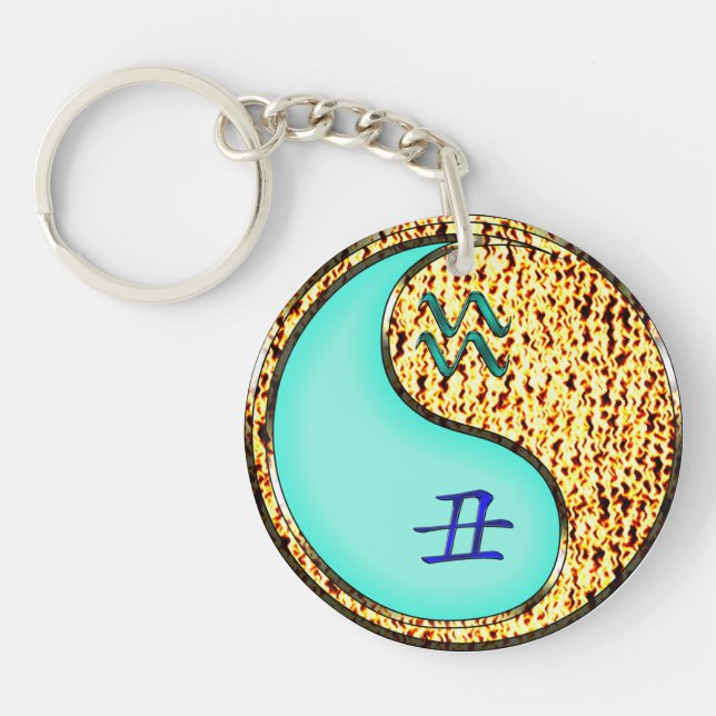 Aquarius & Fire Ox Keychain (Front)