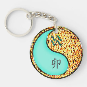 Aquarius & Fire Rabbit Keychain