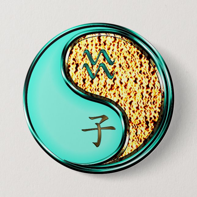 Aquarius & Fire Rat Button (Front)