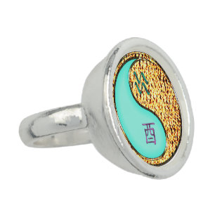 Aquarius & Fire Rooster Ring