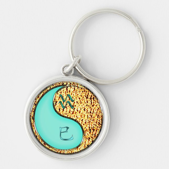 Aquarius & Fire Snake Keychain (Front)