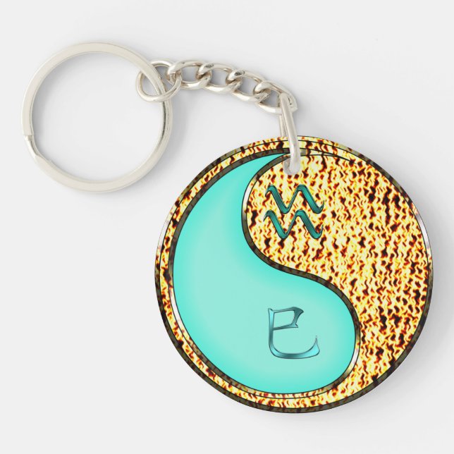 Aquarius & Fire Snake Keychain (Front)