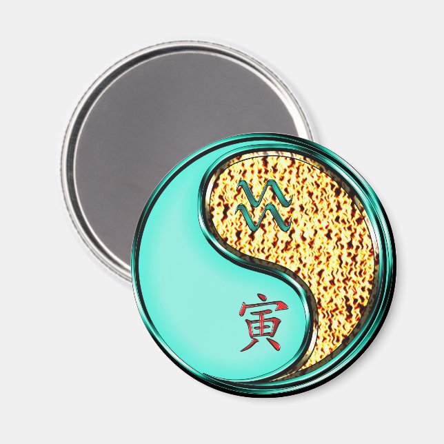 Aquarius & Fire Tiger Magnet (Front/Back)