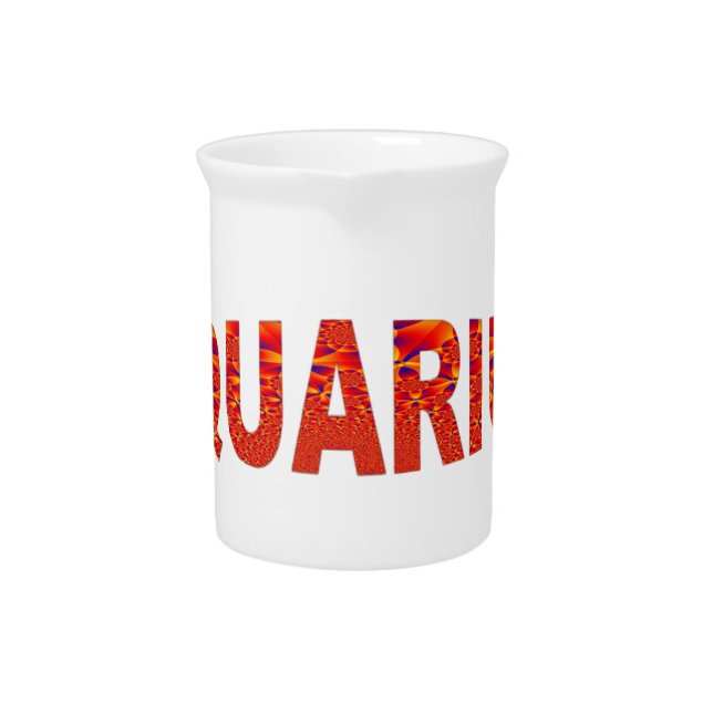 Aquarius - Firey Orange Yellow Blue Beverage Pitcher (Front)