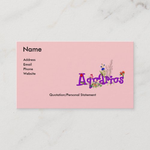 Aquarius Flowers Business Cards