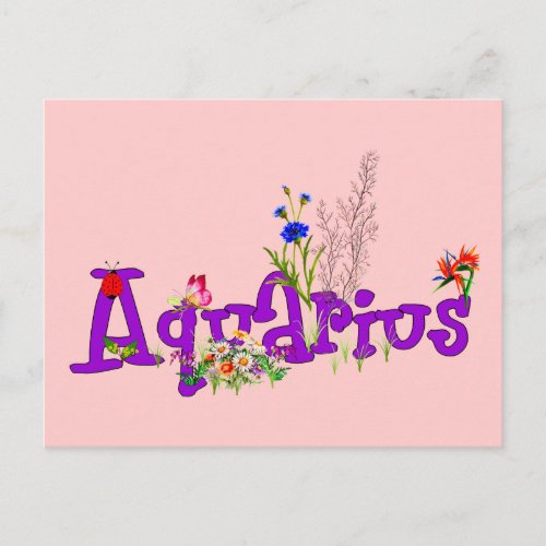 Aquarius Flowers Postcard