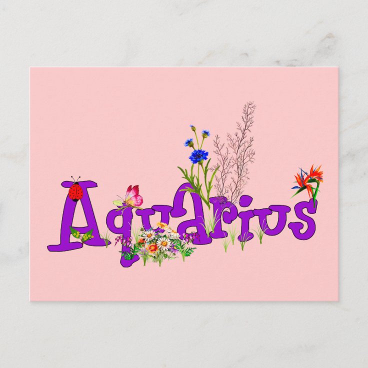 Aquarius Flowers Postcard Zazzle