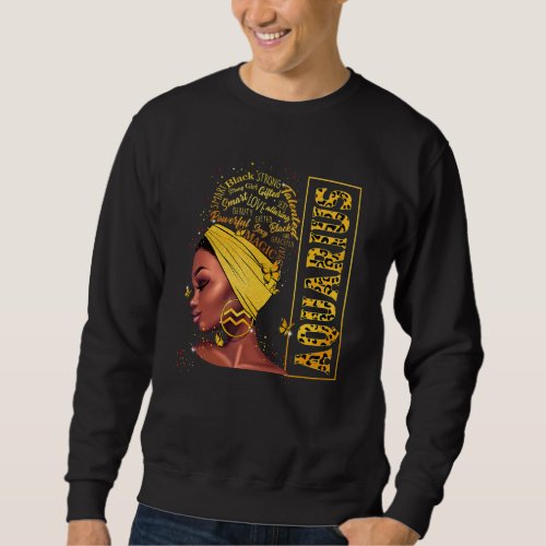 Aquarius Girl Birthday Leopard Melanin Afro Black  Sweatshirt