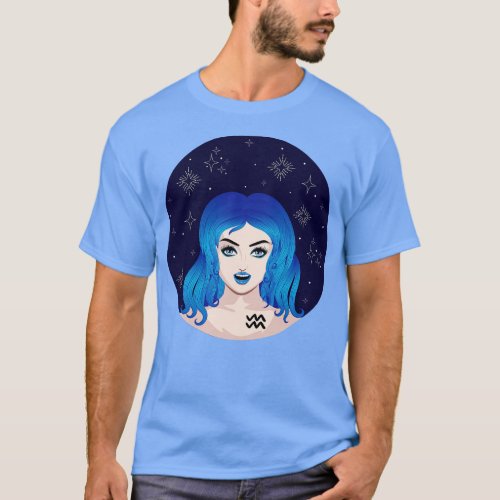 Aquarius girl with blue hair T_Shirt