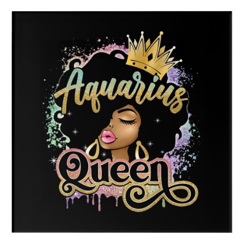 Aquarius Girls Black Queen Acrylic Print