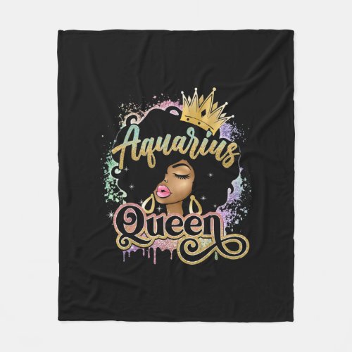 Aquarius Girls Black Queen Fleece Blanket