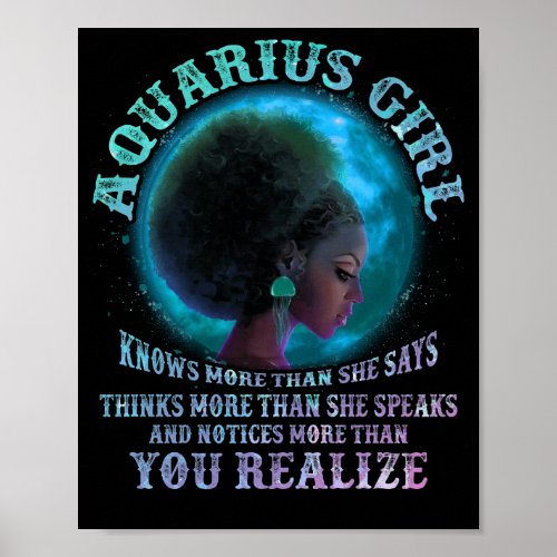 Aquarius Girls Black Queen January February Poster