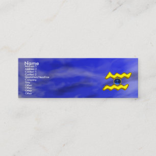 AQUARIUS GOLD JEWEL,blue sapphire, yellow Mini Business Card