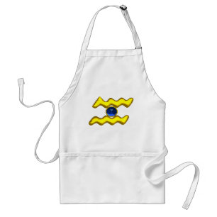 AQUARIUS /GOLD ZODIAC BIRTHDAY JEWEL ADULT APRON
