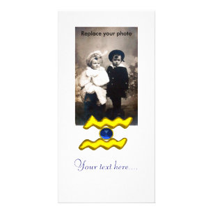 AQUARIUS /GOLD ZODIAC BIRTHDAY JEWEL CARD