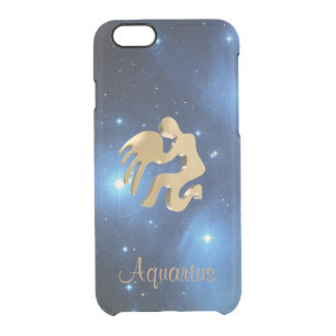 Aquarius golden sign clear iPhone 6/6S case