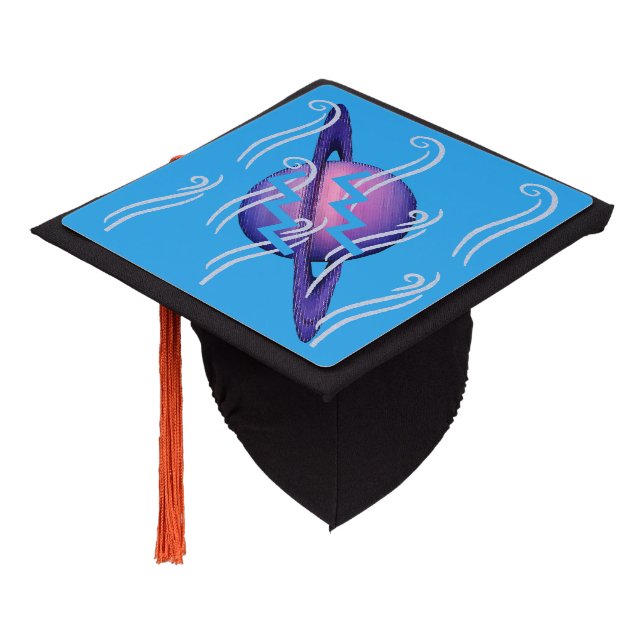 Aquarius Graduation Cap Topper (Angled)