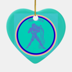 Aquarius Heart Ornament
