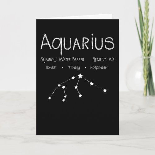 Aquarius Horoscope Astrology Star Sign Birthday Card