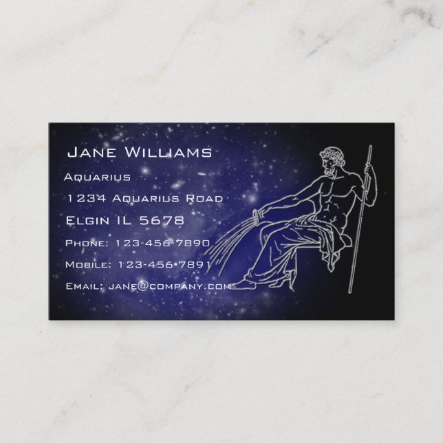 Aquarius Horoscope Business Card (Front)