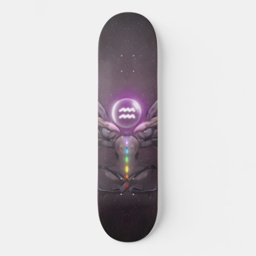 Aquarius Horoscope Symbol Skate Board 