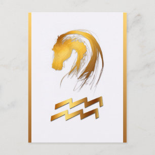 Aquarius Horse Birthday Astrlogy Vertical Postcard