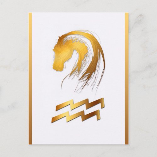Aquarius Horse Birthday Astrlogy Vertical Postcard