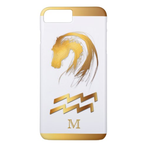 Aquarius Horse Chinese Western Zodiac Monogram C iPhone 8 Plus7 Plus Case