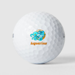 Aquarius illustration golf balls