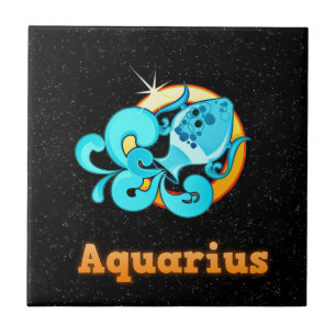 Aquarius illustration tile
