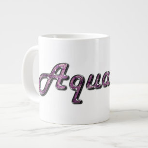 Aquarius in Amethyst Gemstone Giant Coffee Mug